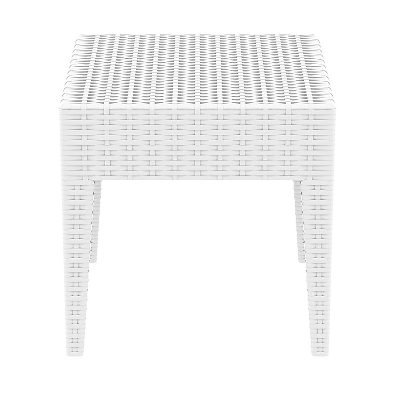 Compamia Miami Square Resin Patio Side Table in White