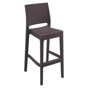 Compamia Jamaica 30&quot Resin Wickerlook Patio Bar Stool in Brown