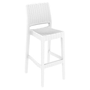 Compamia Jamaica 30&quot Resin Wickerlook Patio Bar Stool in White
