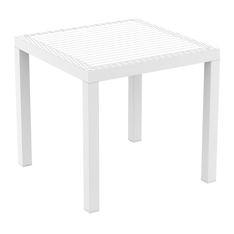 Compamia Orlando 5 Piece Square Wickerlook Patio Dining Set in White