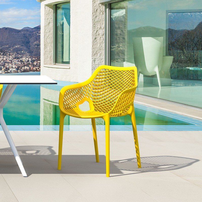 Compamia Air XL Patio Dining Arm Chair in Yellow