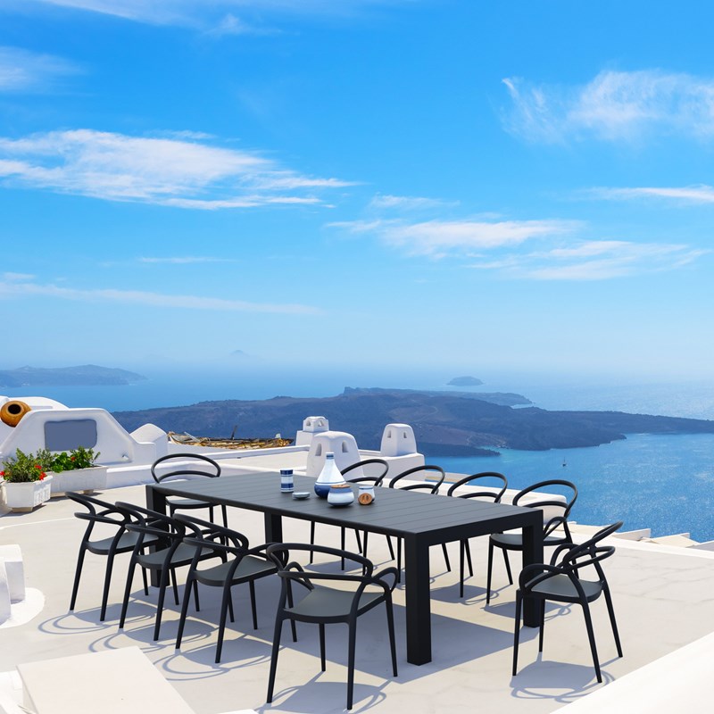 Compamia Mila Dining Arm Chair in Black