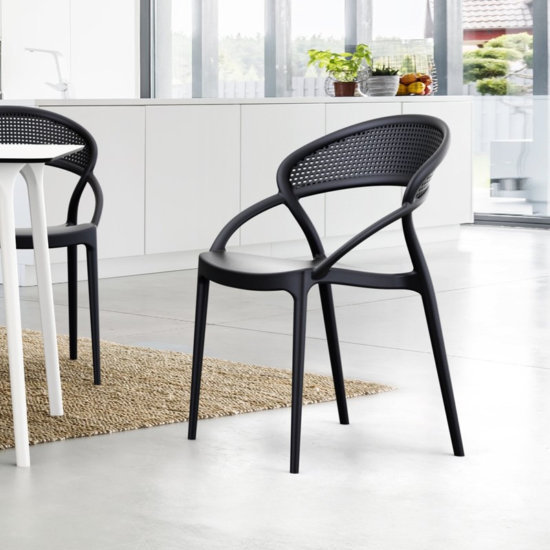 Compamia Sunset Patio Dining Chair in Black