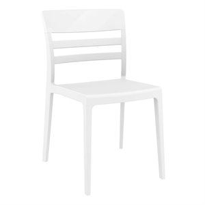 Compamia Moon Patio Dining Chair in White Glossy White