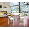 Compamia Moon Patio Dining Chair in White Transparent Amber