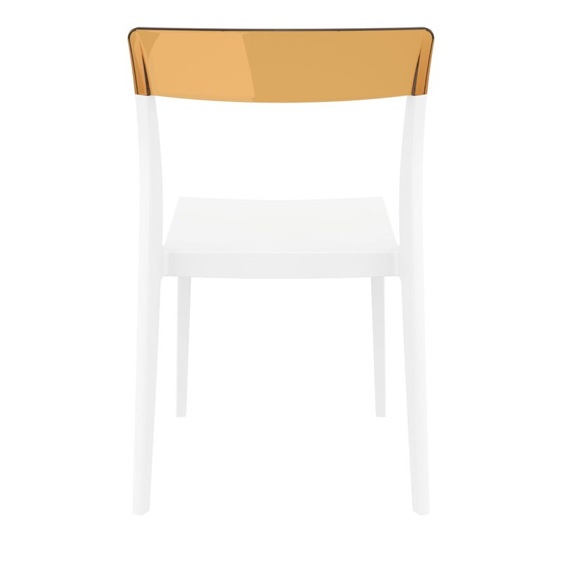Compamia Flash Patio Dining Chair in White Transparent Amber
