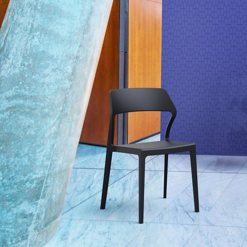 Compamia Snow Patio Dining Chair in Black