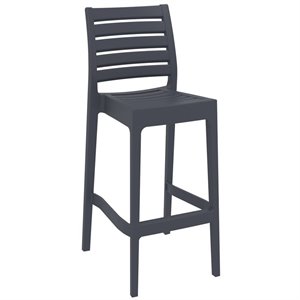 Compamia Ares 29.5&quot Outdoor Bar Stool in Dark Gray