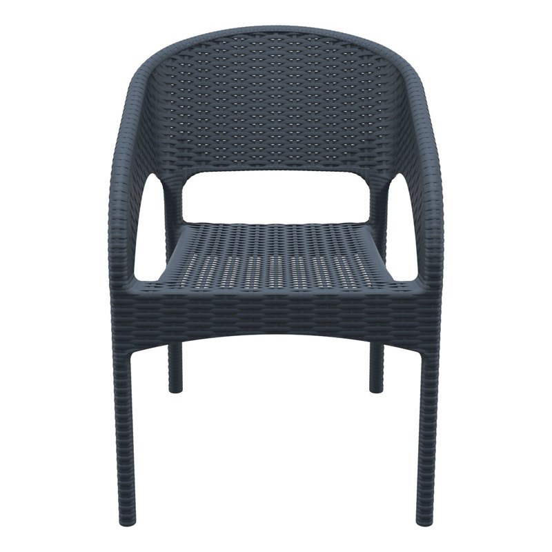 Compamia Panama Patio Dining Arm Chair in Dark Gray