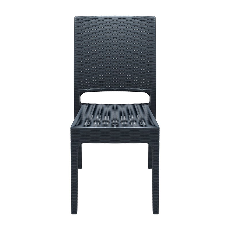 Compamia Florida Wickerlook Patio Dining Chair in Dark Gray