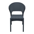 Compamia Daytona Wickerlook Patio Dining Chair in Dark Gray