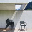 Compamia Capri Patio Dining Arm Chair in Dark Gray