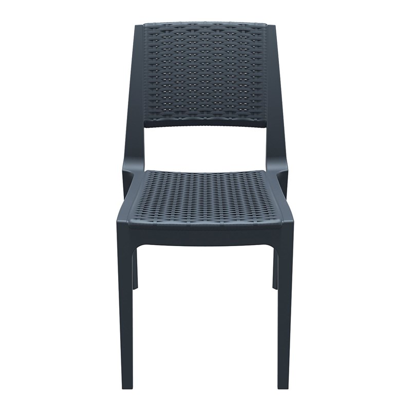 Compamia Verona Wickerlook Patio Dining Chair in Dark Gray