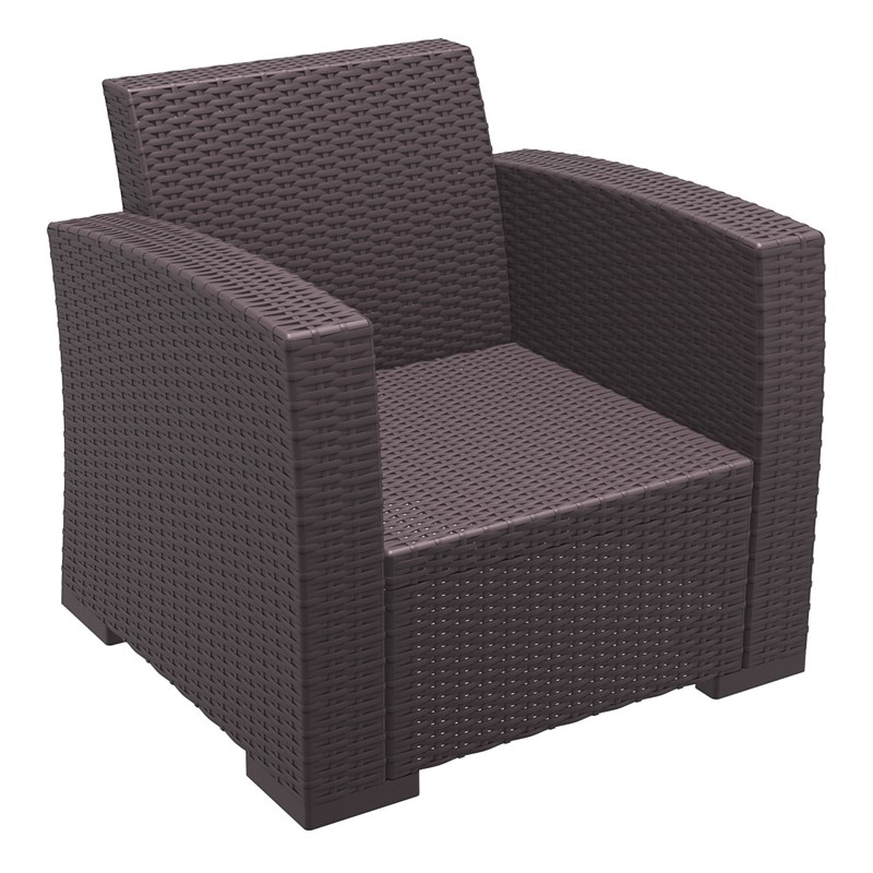 Compamia Monaco Outdoor Club Chair in Brown with Cushion