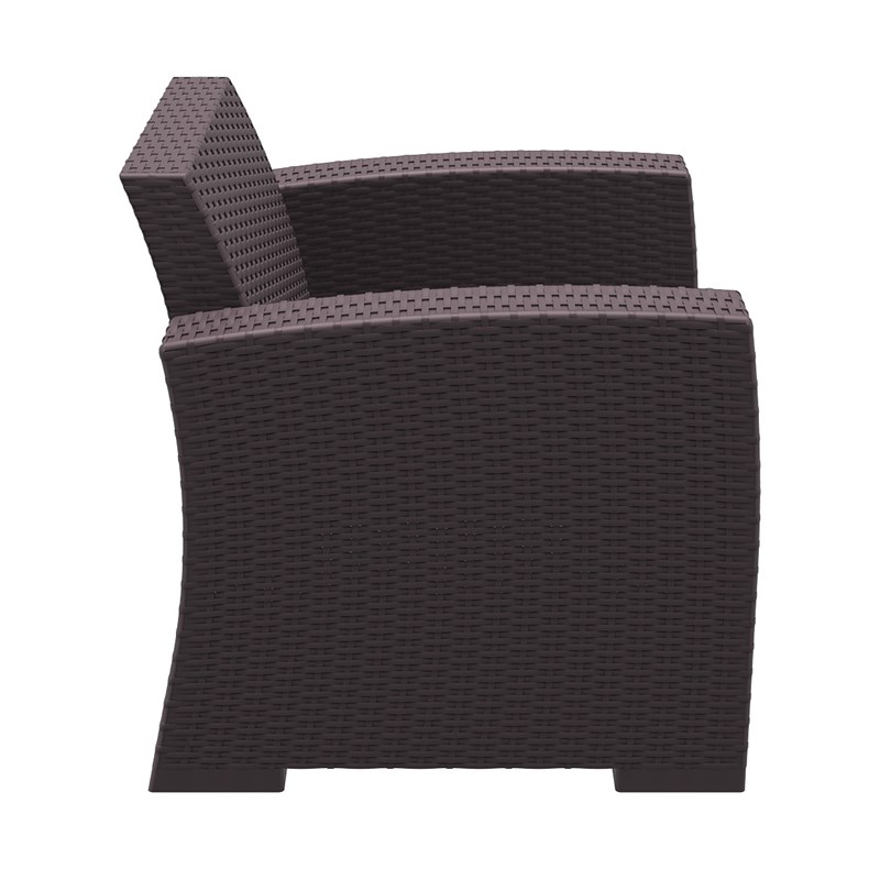 Compamia Monaco Outdoor Club Chair in Brown with Cushion