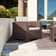 Compamia Monaco Outdoor Club Chair in Brown with Cushion