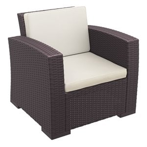 Compamia Monaco Outdoor Club Chair in Brown with Cushion