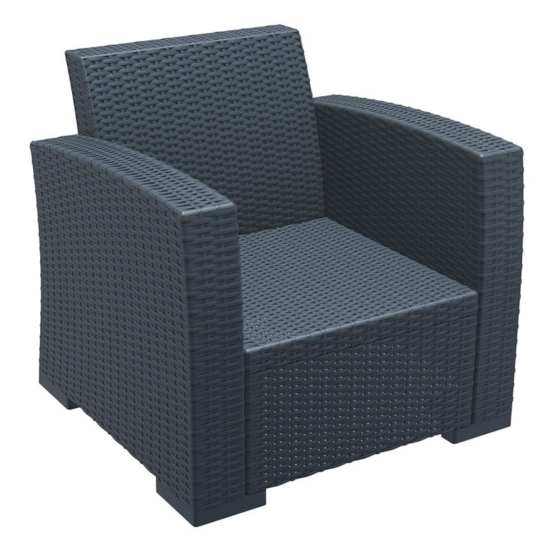 Compamia Monaco Outdoor Club Chair in Dark Gray with Cushion