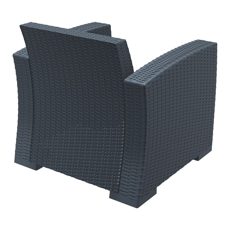 Compamia Monaco Outdoor Club Chair in Dark Gray with Cushion