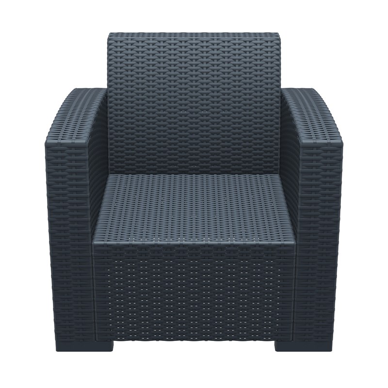 Compamia Monaco Outdoor Club Chair in Dark Gray with Cushion