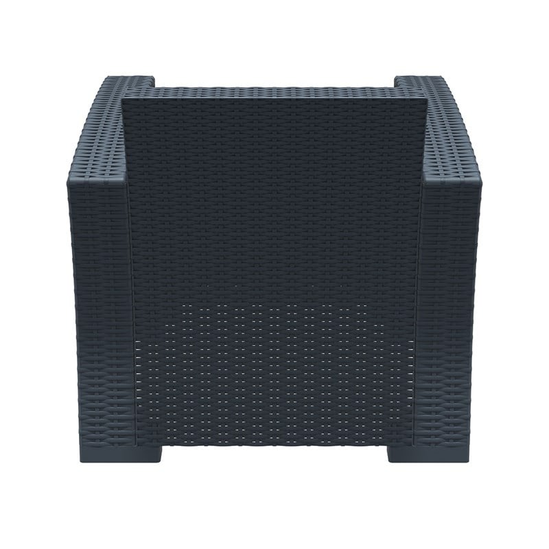 Compamia Monaco Outdoor Club Chair in Dark Gray with Cushion