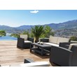 Compamia Monaco Outdoor Club Chair in Dark Gray with Cushion