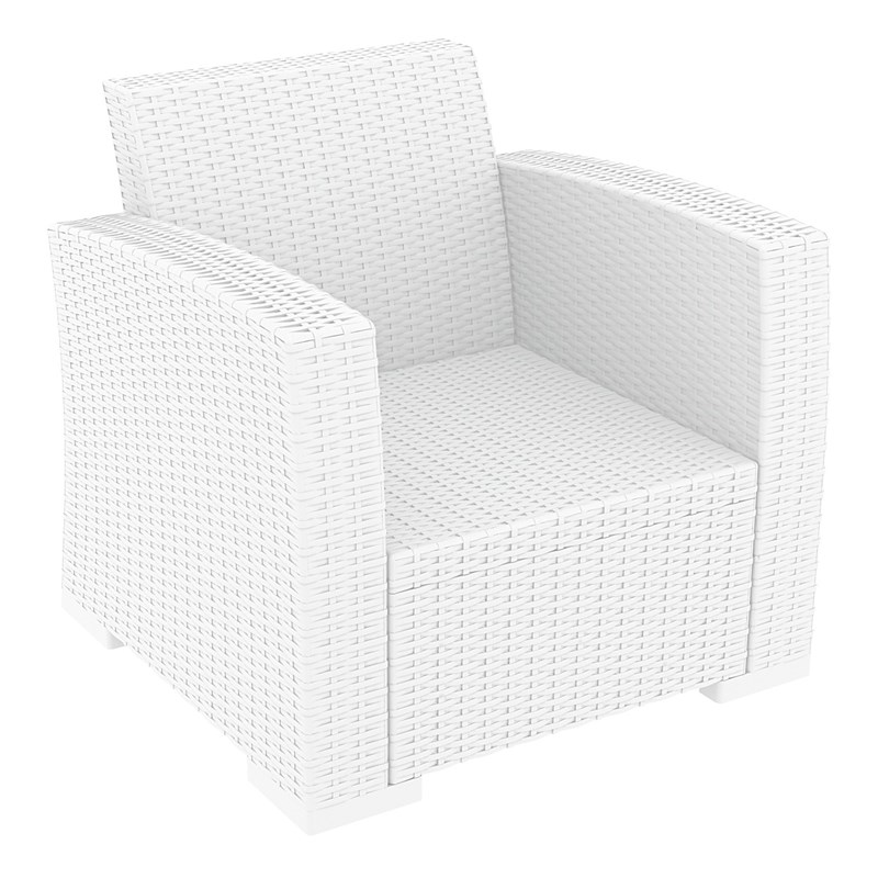 Compamia Monaco Outdoor Club Chair in White with Cushion