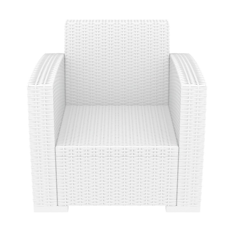 Compamia Monaco Outdoor Club Chair in White with Cushion