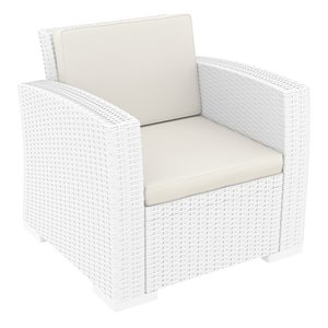 Compamia Monaco Outdoor Club Chair in White with Cushion