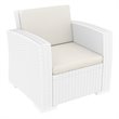 Compamia Monaco Outdoor Club Chair in White with Cushion