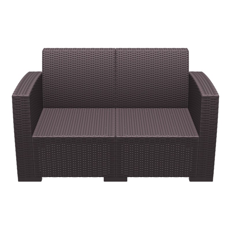 Compamia Monaco Outdoor Loveseat in Brown with Cushion