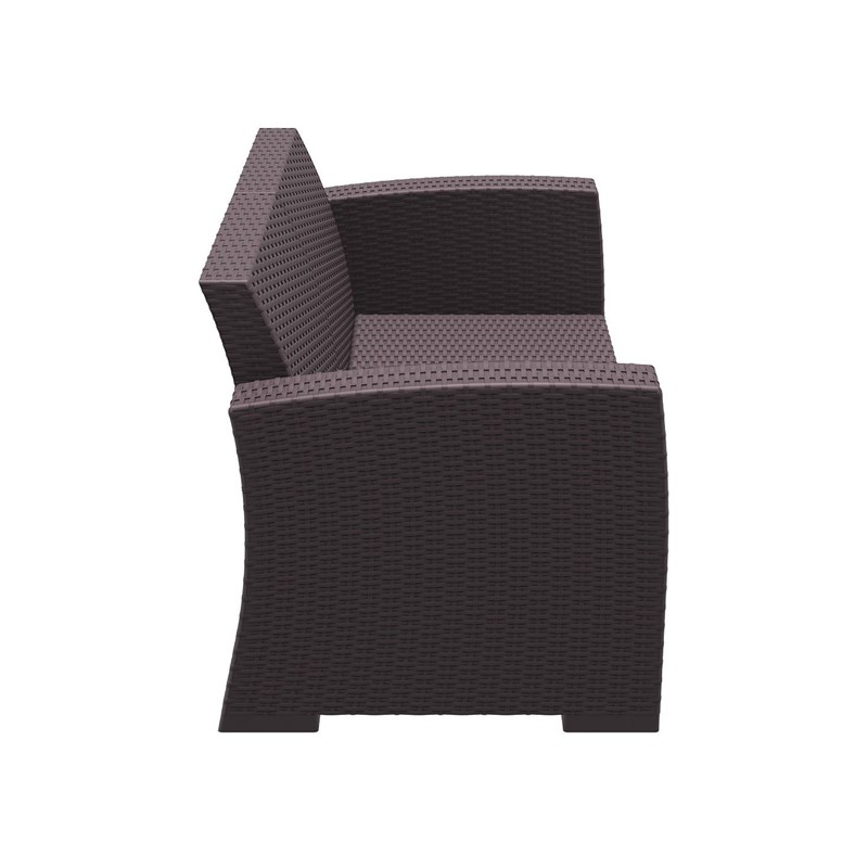 Compamia Monaco Outdoor Loveseat in Brown with Cushion