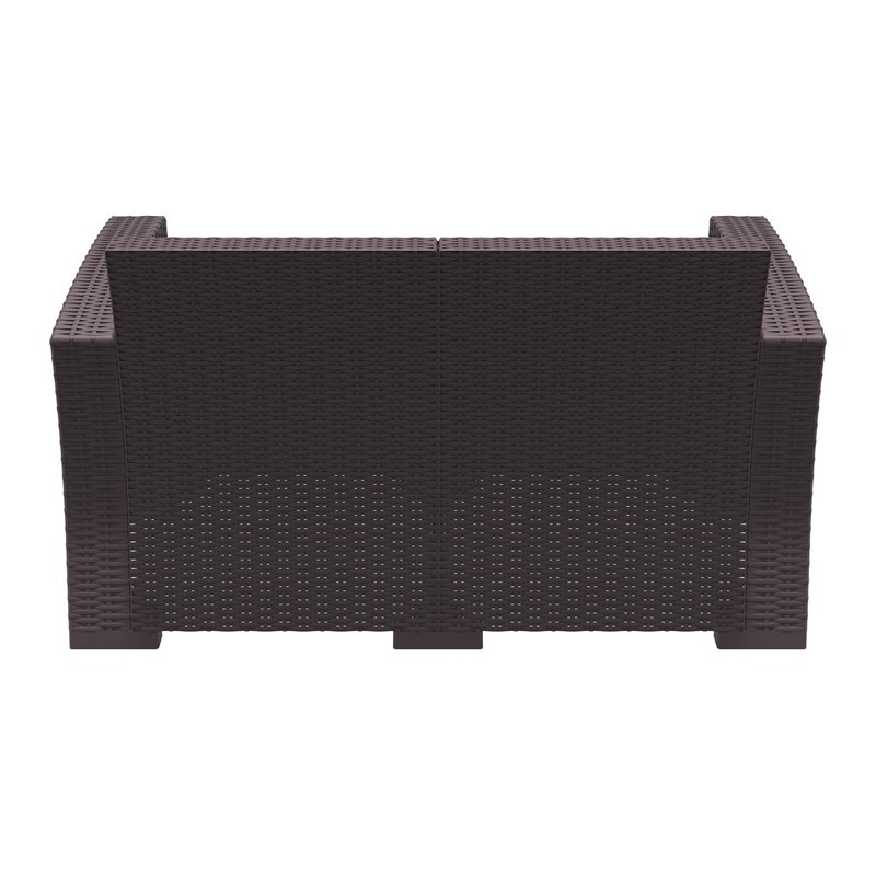 Compamia Monaco Outdoor Loveseat in Brown with Cushion