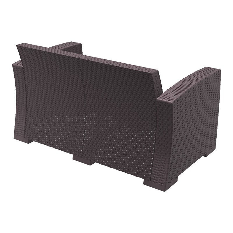 Compamia Monaco Outdoor Loveseat in Brown with Cushion