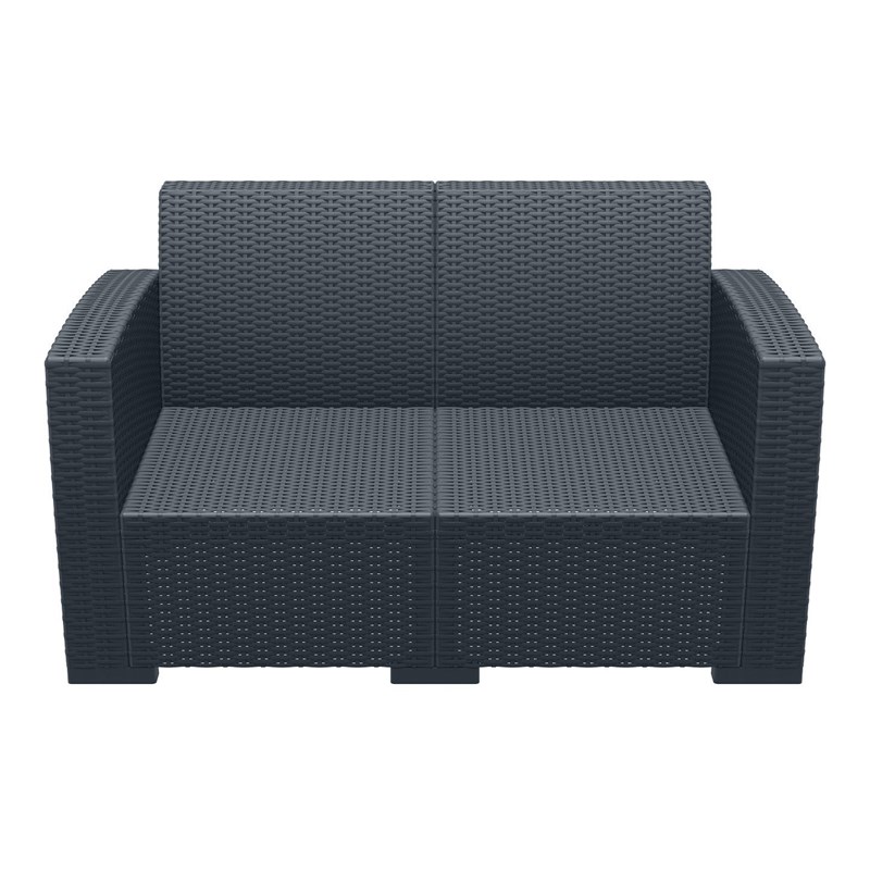 Compamia Monaco Outdoor Loveseat in Dark Gray with Cushion