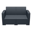 Compamia Monaco Outdoor Loveseat in Dark Gray with Cushion