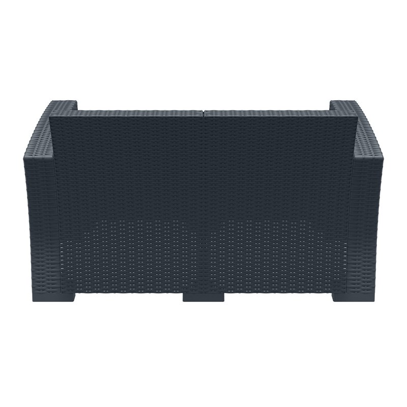 Compamia Monaco Outdoor Loveseat in Dark Gray with Cushion