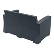 Compamia Monaco Outdoor Loveseat in Dark Gray with Cushion