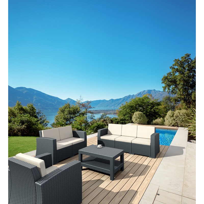 Compamia Monaco Outdoor Sofa in Dark Gray with Cushion