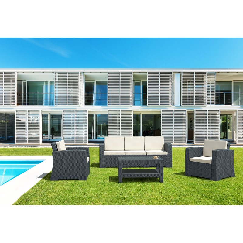Compamia Monaco Outdoor Sofa in Dark Gray with Cushion