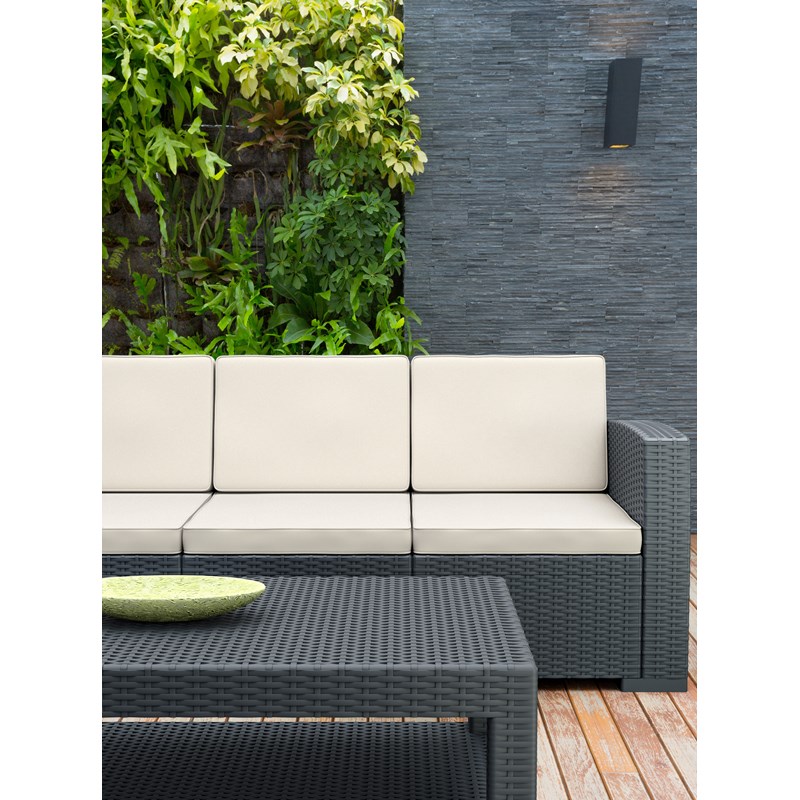 Compamia Monaco Outdoor Sofa in Dark Gray with Cushion