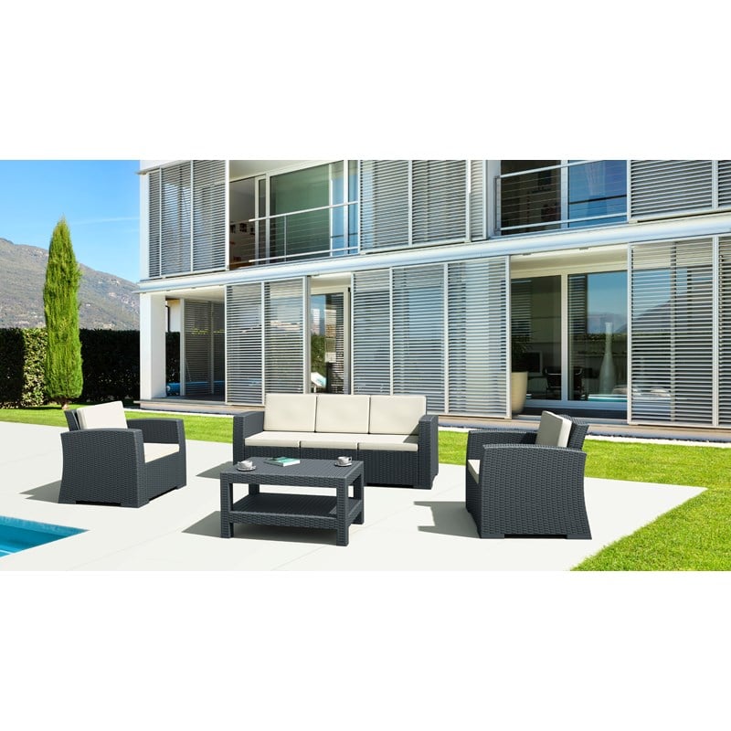 Compamia Monaco Outdoor Sofa in Dark Gray with Cushion