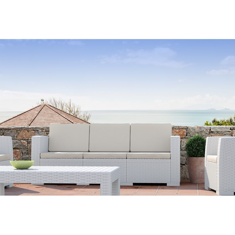 Compamia Monaco Outdoor Sofa in White with Cushion