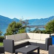 Compamia Monaco 5 Piece Outdoor Sectional in Dark Gray with Cushion