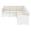 Compamia Monaco 5 Piece Outdoor Sectional in White with Cushion