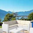 Compamia Monaco 5 Piece Outdoor Sectional in White with Cushion
