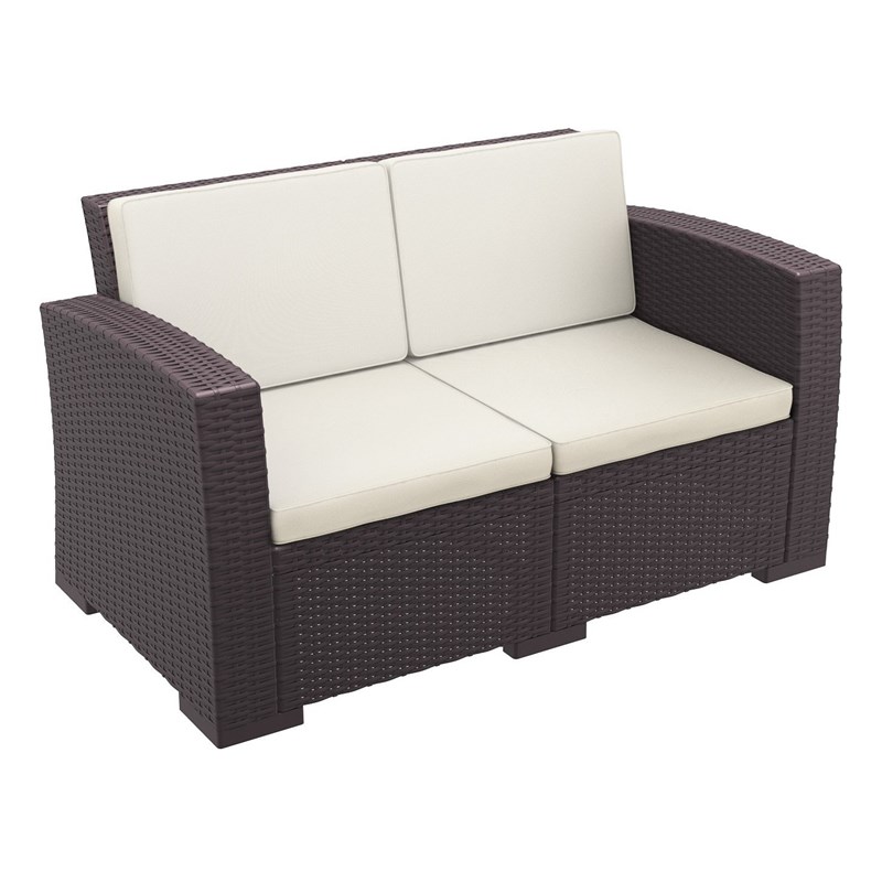 Compamia Monaco 4 Piece Outdoor Sofa Set in Brown with Cushion