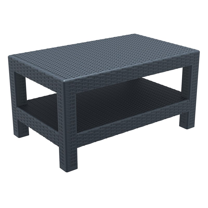 Compamia Monaco 4 Piece Outdoor Sofa Set in Dark Gray with Cushion