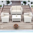 Compamia Monaco 4 Piece Outdoor Sofa Set in White with Cushion