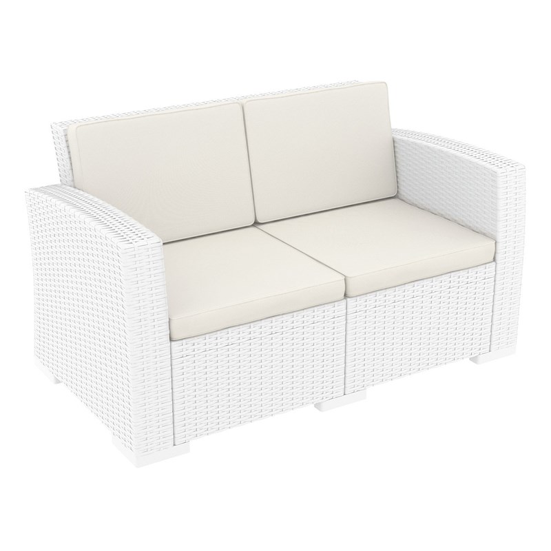 Compamia Monaco 4 Piece Outdoor Sofa Set in White with Cushion
